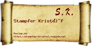Stampfer Kristóf névjegykártya