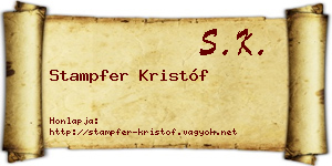Stampfer Kristóf névjegykártya